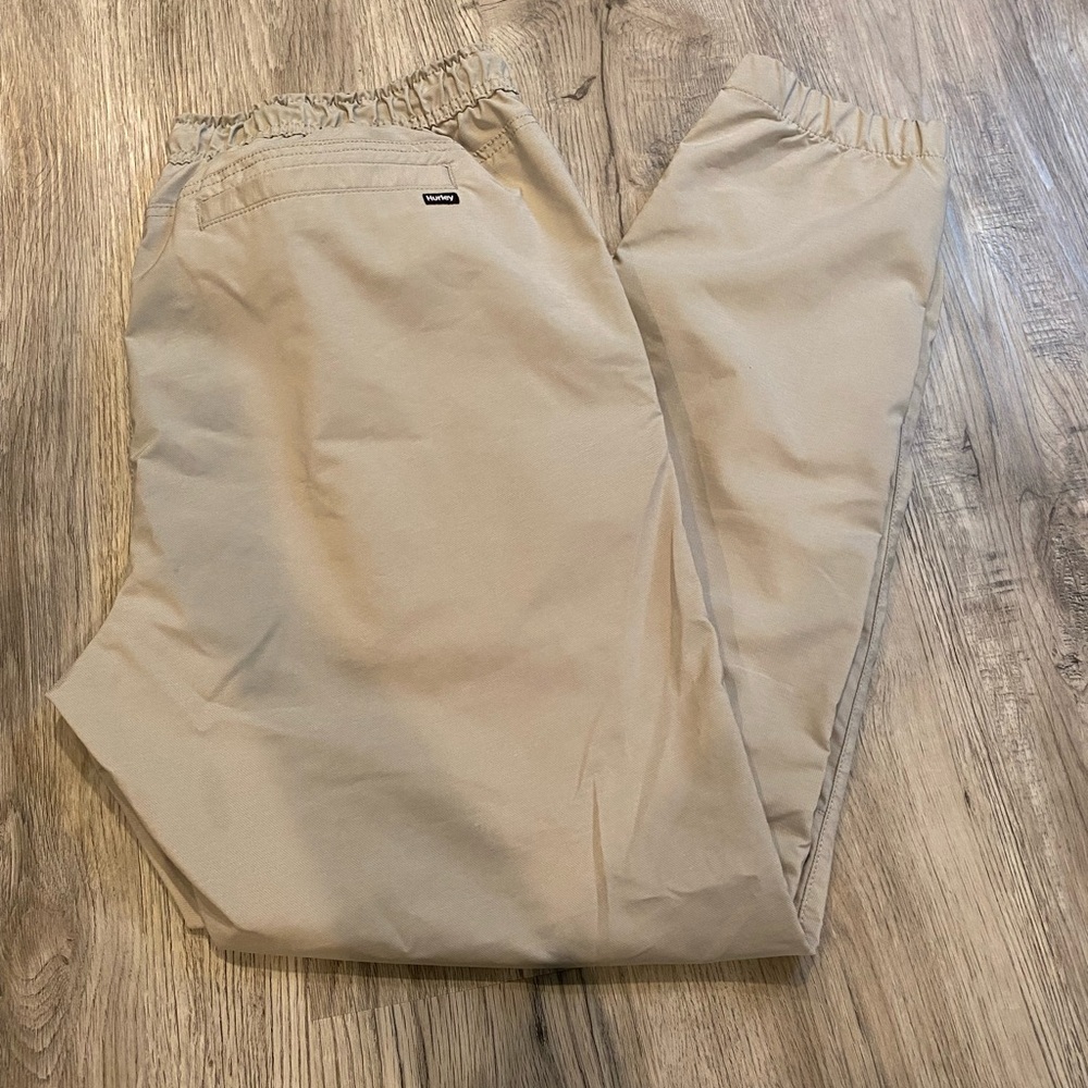 Hurley H2O-Dri Jogger Pants Boys XL Khaki Elastic Waist Nylon Poly
